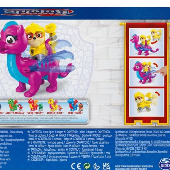 Paw Patrol, Rescue Knights Rubble and Dragon Blizzie Action Figures Set - Picture 3 of 3